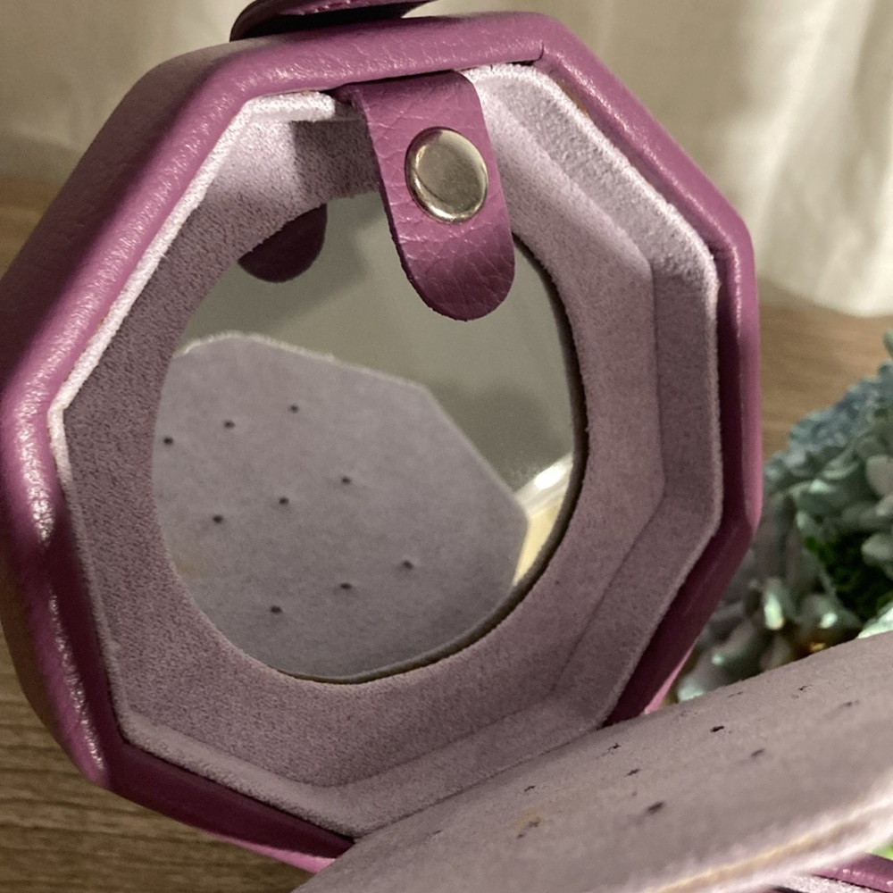 Guang Tong leather jewelry box Purple Hexagonal New no box - Picture 9 of 16